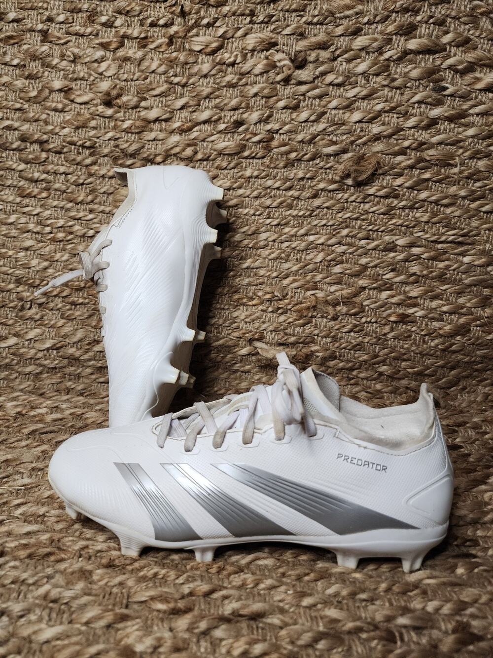 Adidas Predator League FG Soccer Cleats White Silver Performance Mens 7 Womens 8